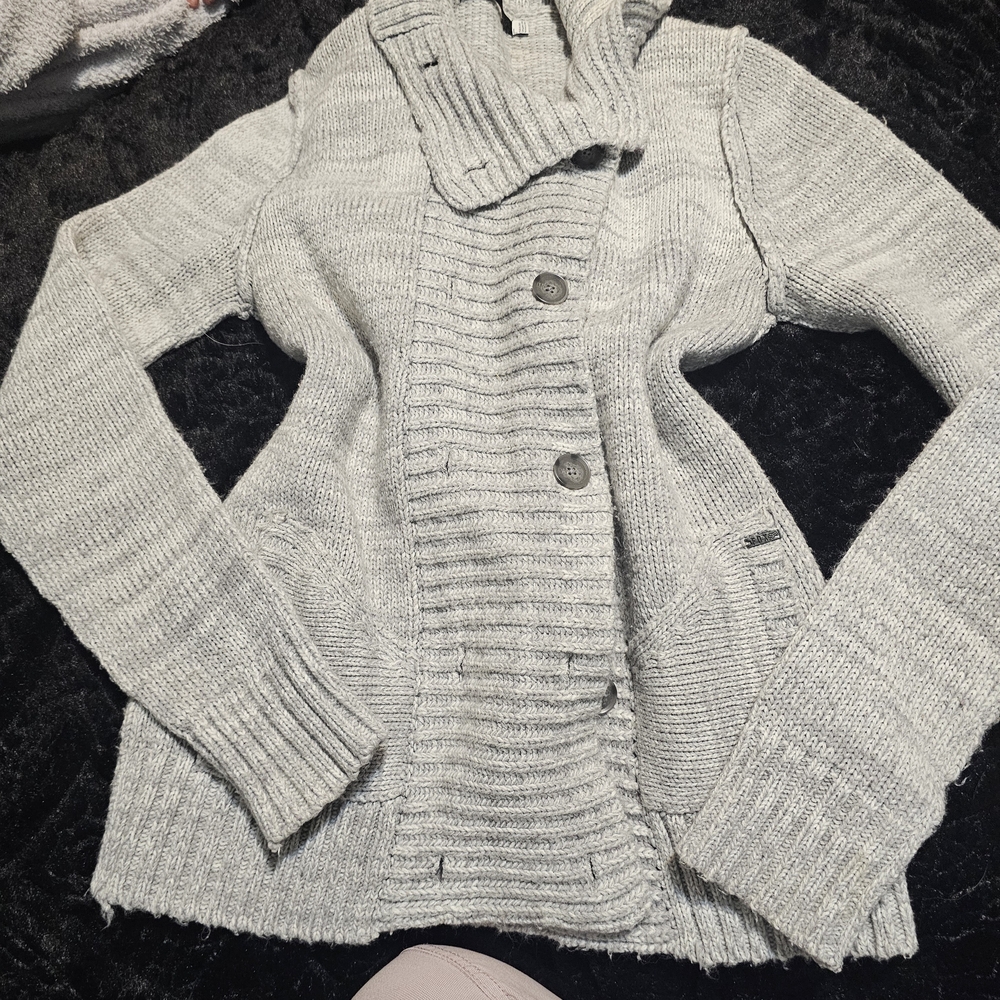 Fox Women's Heather Gray Knit Cardigan